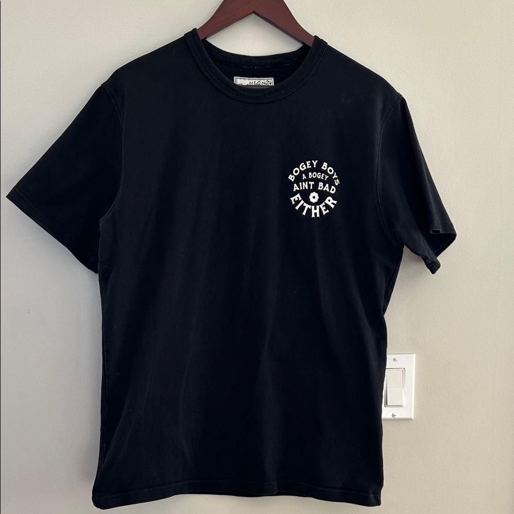 Black Graphic Tee with White Print